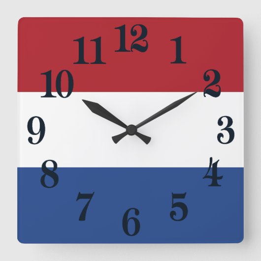 Patriottische Nederlandse vlag Vierkante Klok (Voorkant)