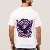 Patriottische Neon Adelaar Uitbarsting – Rood Wit  T-shirt (Achterkant)