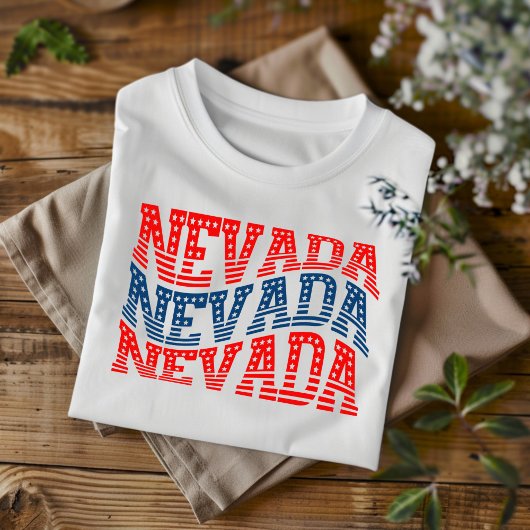 Patriottische Nevada Rood en Blauw Boho T-shirt