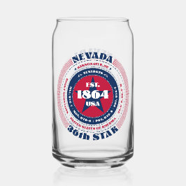 Patriottische Nevada typografie drinkset Blikvorm Glas