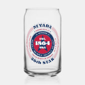 Patriottische Nevada typografie drinkset Blikvorm Glas (Achterkant)
