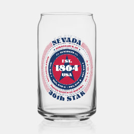 Patriottische Nevada Typografie Drinkware Set Blikvorm Glas