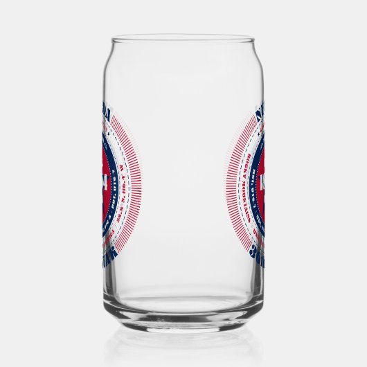Patriottische Nevada Typografie Drinkware Set Blikvorm Glas (Links)