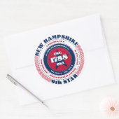 Patriottische New Hampshire Circle Design Sticker (Envelop)