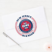 Patriottische New Jersey Circle Design Sticker (Envelop)