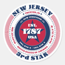 Patriottische New Jersey Circle Design Sticker
