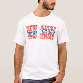 Patriottische New Jersey rood en blauw Boho T-shir T-shirt (Voorkant)