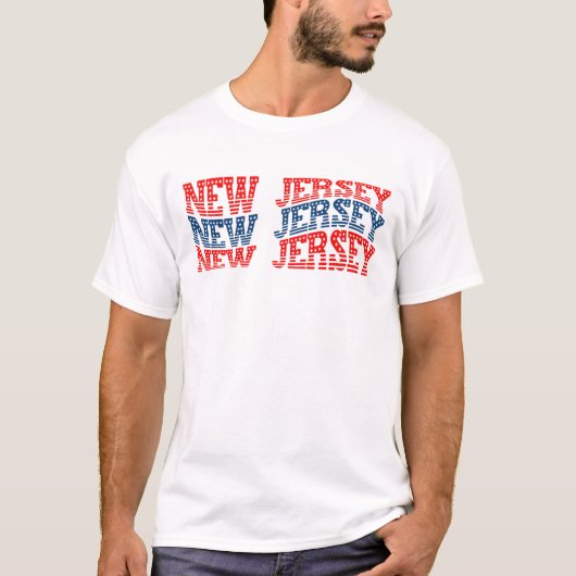 Patriottische New Jersey rood en blauw Boho T-shir T-shirt (Voorkant)