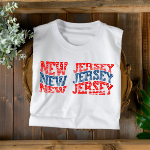 Patriottische New Jersey rood en blauw Boho T-shir T-shirt