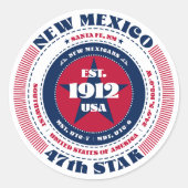 Patriottische New Mexico Circle Design Sticker (Voorkant)
