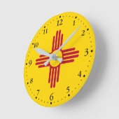 Patriottische New Mexico State Flag Ronde Klok (Hoek)