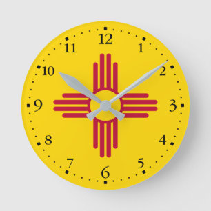 Patriottische New Mexico State Flag Ronde Klok