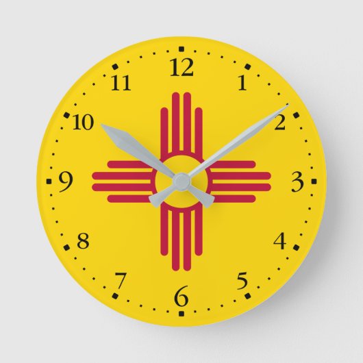 Patriottische New Mexico State Flag Ronde Klok (Voorkant)