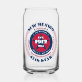 Patriottische New Mexico Typography Drinkware Set Blikvorm Glas (Voorkant)