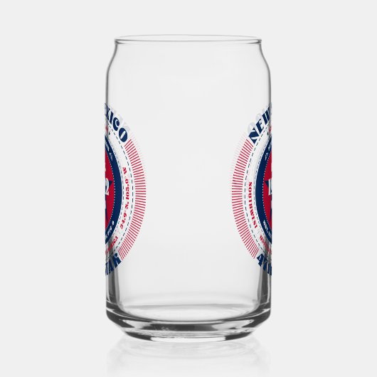 Patriottische New Mexico Typography Drinkware Set Blikvorm Glas (Rechts)
