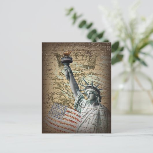 Patriottische New Yorkse Vrijheidsbeeld Briefkaart (Staand voorkant)