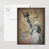 Patriottische New Yorkse Vrijheidsbeeld Briefkaart (Voorkant / Achterkant)