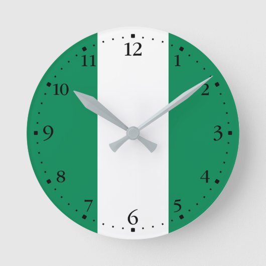 Patriottische Nigeriaanse vlag Ronde Klok (Voorkant)