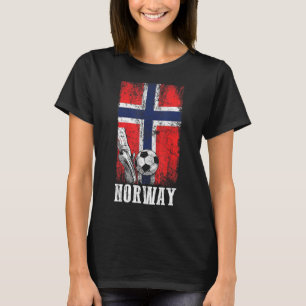 Patriottische Noorse voetbalspeler Noorwegen Vlag T-shirt