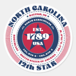 Patriottische North Carolina Circle Design Sticker