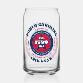 Patriottische North Carolina Typografie Drinkware Blikvorm Glas (Achterkant)