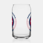 Patriottische North Carolina Typografie Drinkware Blikvorm Glas (Links)