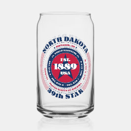 Patriottische North Dakota Typography Drinkware Se Blikvorm Glas