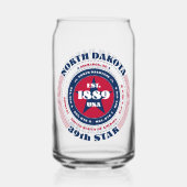Patriottische North Dakota Typography Drinkware Se Blikvorm Glas (Achterkant)
