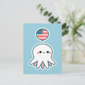 Patriottische octopus briefkaart (Staand voorkant)
