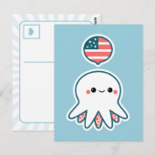 Patriottische octopus briefkaart (Voorkant / Achterkant)