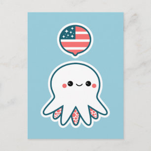 Patriottische octopus briefkaart