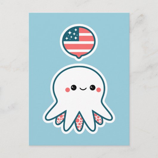 Patriottische octopus briefkaart (Voorkant)