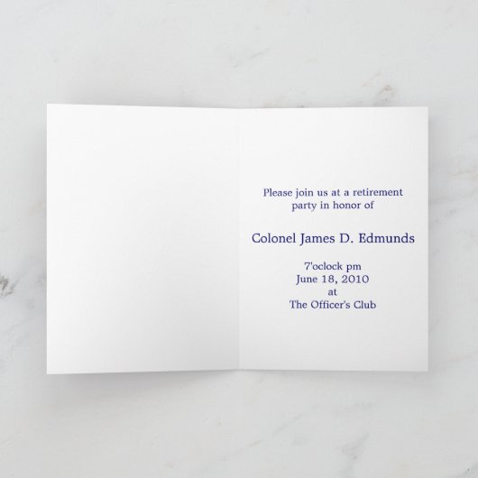 Patriottische of militaire uitnodiging (Binnen)