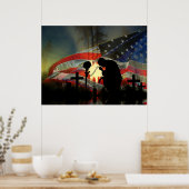 Patriottische of veteranensprekenden op Uitzicht Poster (Keuken)