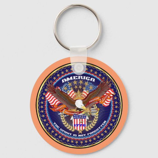 Patriottische of veteranensprekenden op Uitzicht Sleutelhanger (Voorkant)