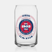 Patriottische Ohio Typografie Drinkware Set Blikvorm Glas (Achterkant)