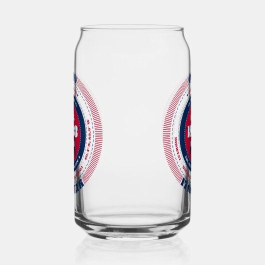 Patriottische Ohio Typografie Drinkware Set Blikvorm Glas (Rechts)