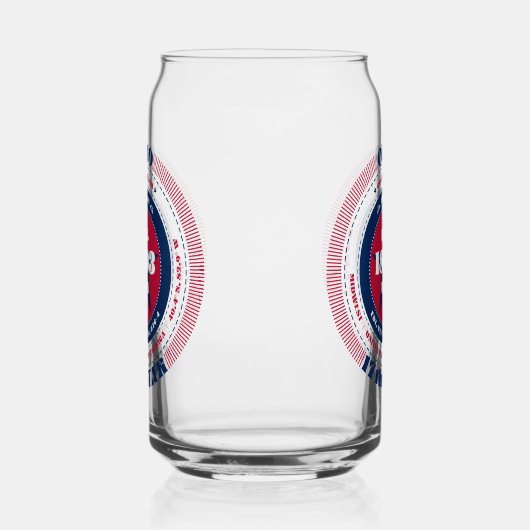 Patriottische Ohio Typografie Drinkware Set Blikvorm Glas (Links)