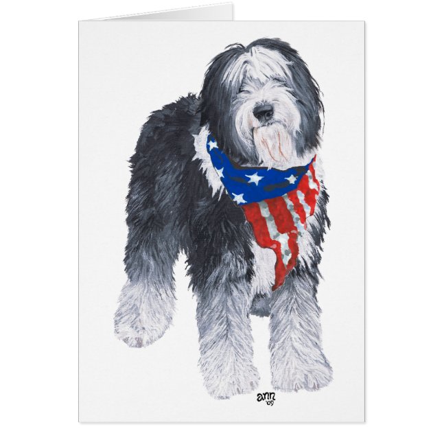 Patriottische Old English Sheepdog (Voorkant)