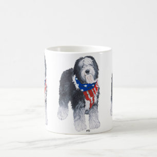 Patriottische Old English Sheepdog Koffiemok