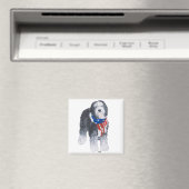 Patriottische Old English Sheepdog Magneet (Insitu (Vaatwasser))