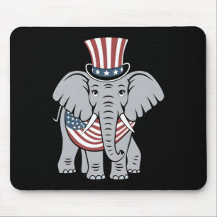 Patriottische olifant 4 juli Onafhankelijkheidsdag Muismat