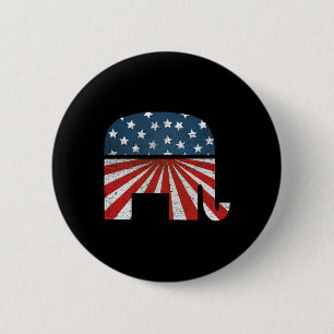 Patriottische Olifant Amerikaanse Vlag VS Republik Ronde Button 5,7 Cm