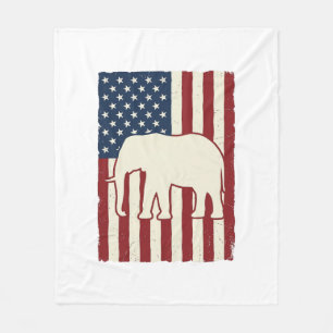 Patriottische Olifant Vlag Vintage Vector Ontwerp_ Fleece Deken