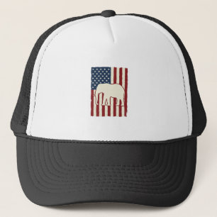 Patriottische Olifant Vlag Vintage Vector Ontwerp_ Trucker Pet