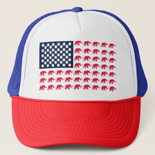 patriottische olifanten trucker pet (Voorkant)