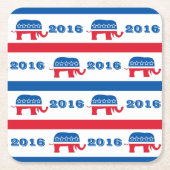 Patriottische olifantenstrips van 2016 kartonnen onderzetters (Voorkant)