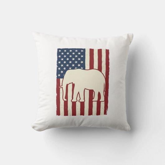 Patriottische Olifantenvlag Vintage Vector Design_ Kussen (Voorkant)