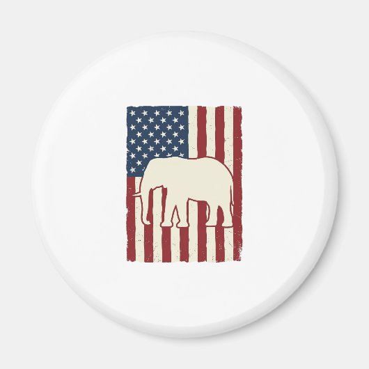 Patriottische Olifantenvlag Vintage Vector Design_ Magneet (Voorkant)