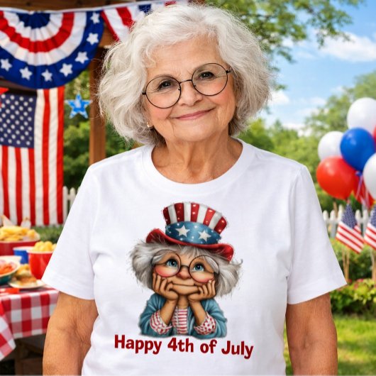 Patriottische oma 4 juli ontwerp Tri-Blend shirt